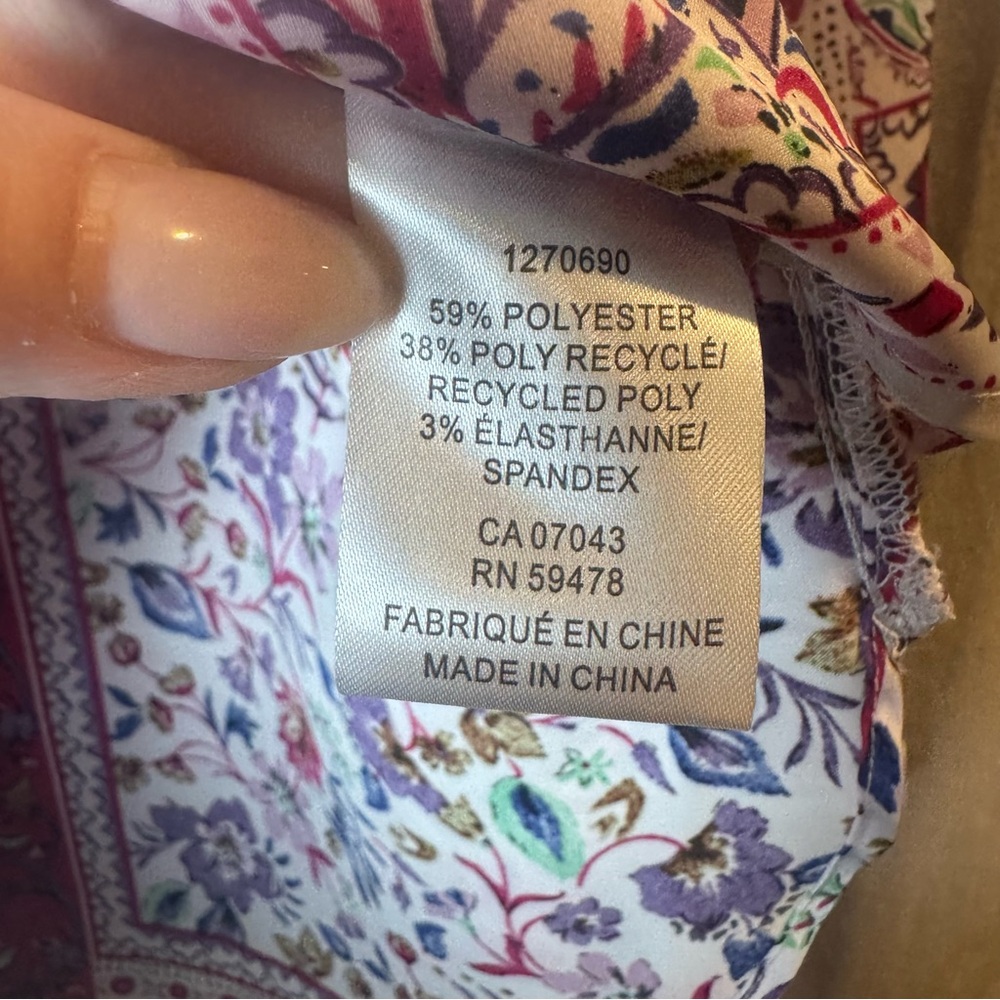 Joie Multicolor Patchwork Button-Down Shirt Polye… - image 4